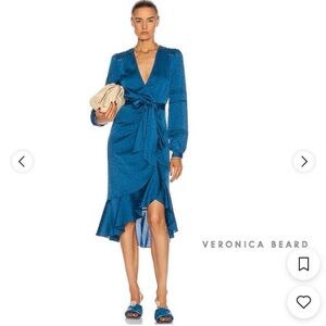 Veronica Beard blue faux wrap dress
